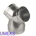 Trójnik redukcyjny ocynkowany  spiro Y-120'-125-2x100mm